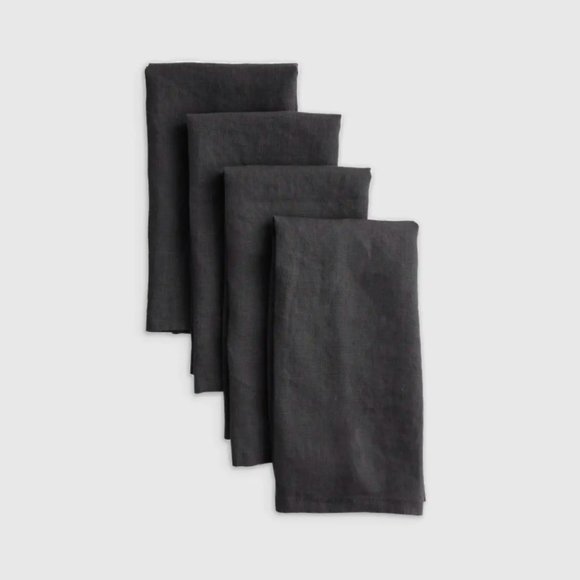 Quince Other - ONE QUINCE European Linen Napkins (Set of 4) CHARCOAL